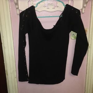 Off the shoulder black long sleeve